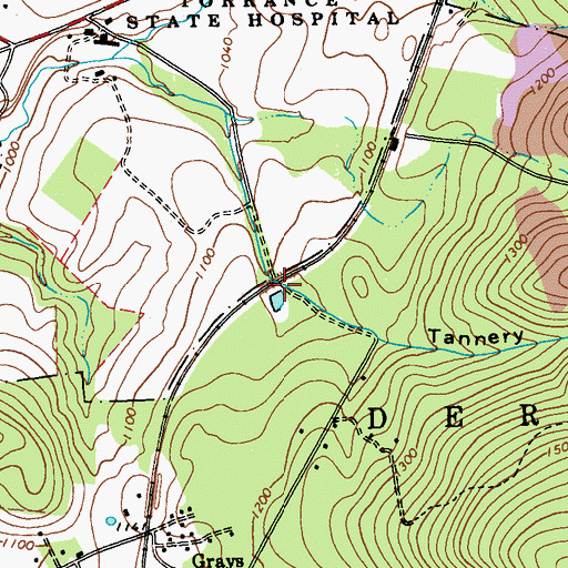 Topographic Map of Tannery Hollow, PA
