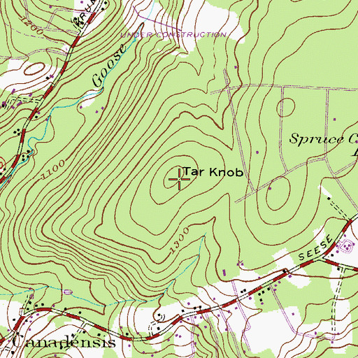 Topographic Map of Tar Knob, PA