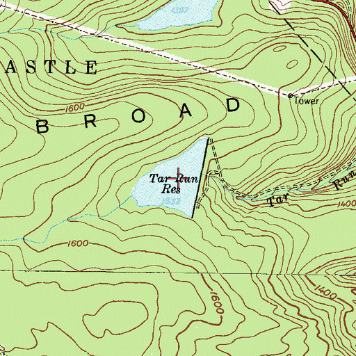 Topographic Map of Tar Run Reservoir, PA