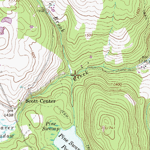 Topographic Map of Tarbox Brook, PA
