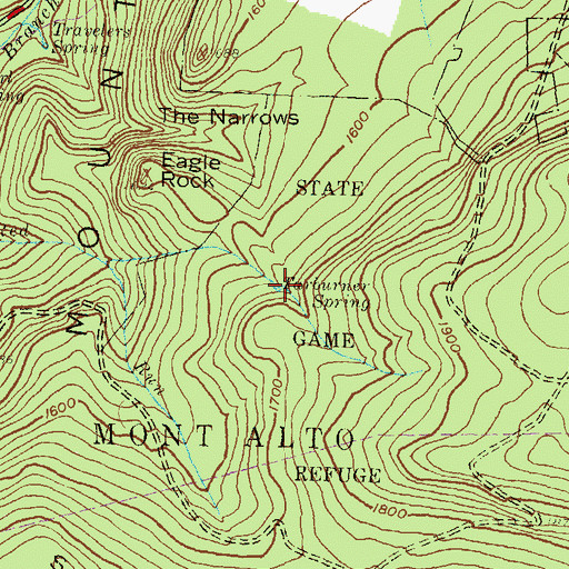 Topographic Map of Tarburner Spring, PA