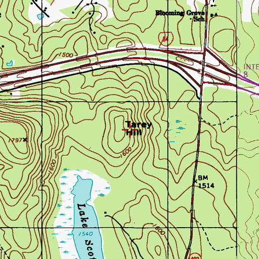 Topographic Map of Tarey Hill, PA