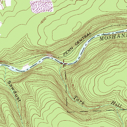 Topographic Map of Tark Hill Run, PA