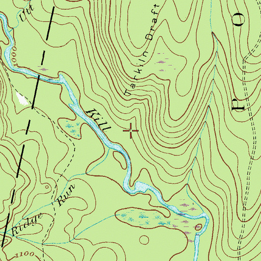 Topographic Map of Tarkiln Draft, PA