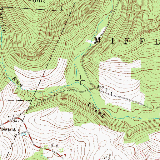 Topographic Map of Tarkiln Run, PA