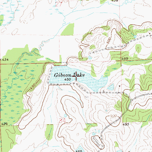 Topographic Map of Gibson Lake, AL