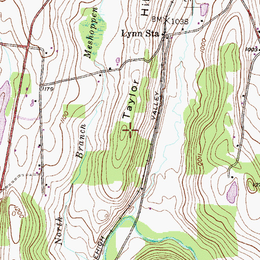 Topographic Map of Taylor Hill, PA