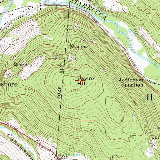 Topographic Map of Taylor Hill, PA