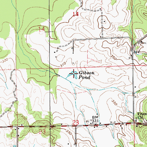 Topographic Map of Gibson Pond, AL