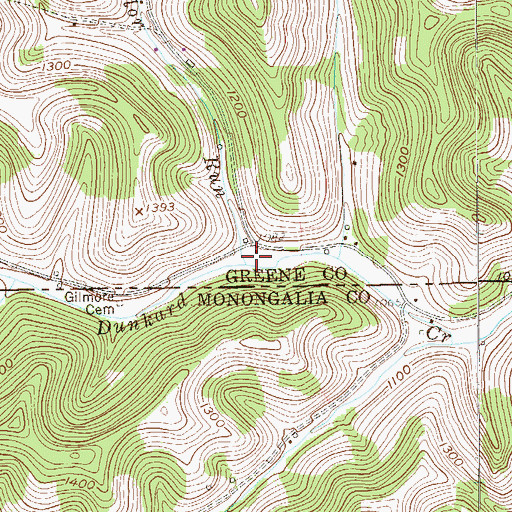 Topographic Map of Taylor Run, PA