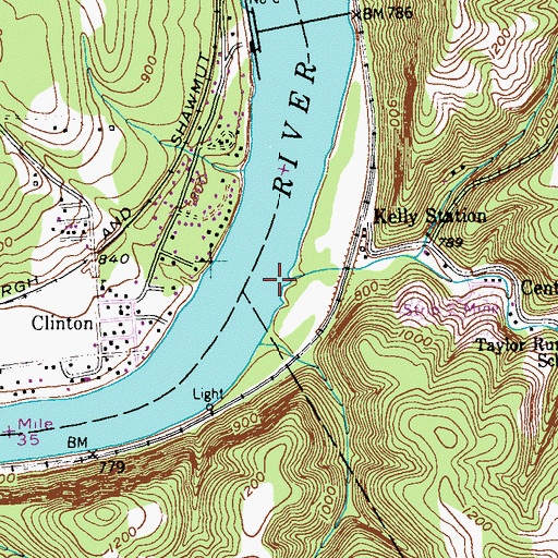Topographic Map of Taylor Run, PA