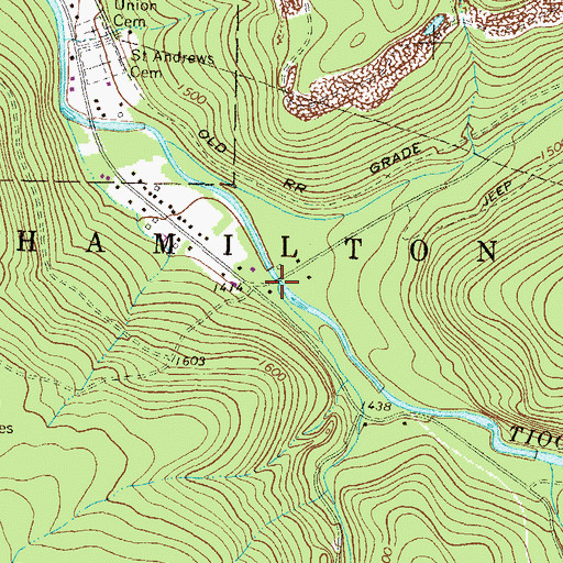 Topographic Map of Taylor Run, PA