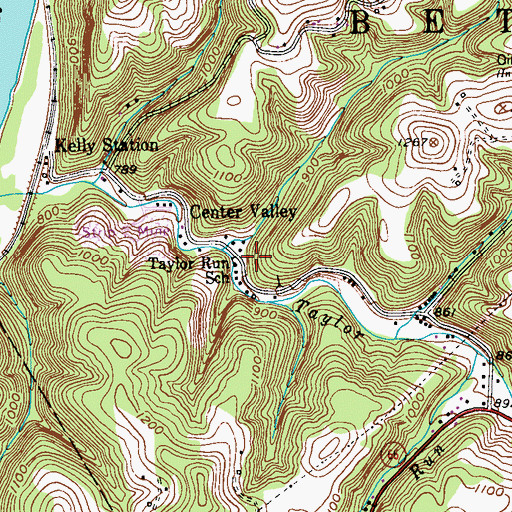 Topographic Map of Taylor Run School, PA