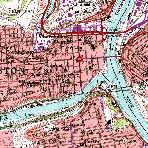 Topographic Map of Taylor School, PA