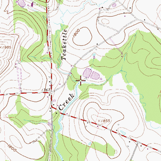 Topographic Map of Teakettle Run, PA