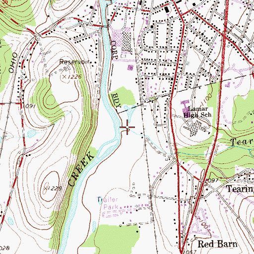 Topographic Map of Tearing Run, PA