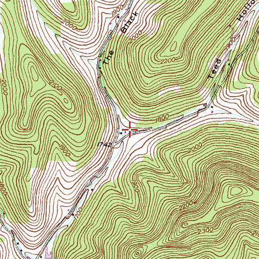 Topographic Map of Teed Hollow, PA