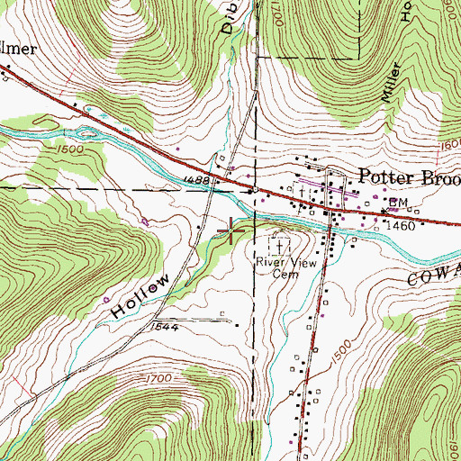 Topographic Map of Teed Hollow, PA