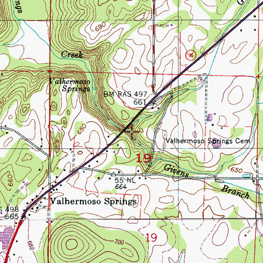 Topographic Map of Giers Branch, AL