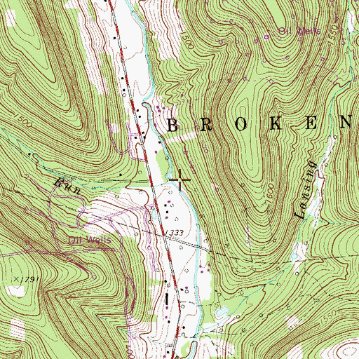 Topographic Map of Telick Run, PA