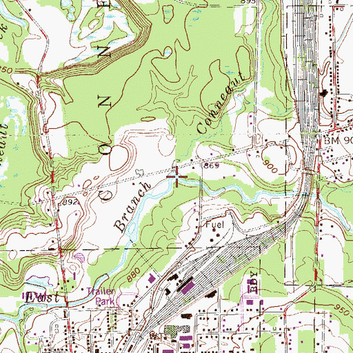 Topographic Map of Temple Creek, PA