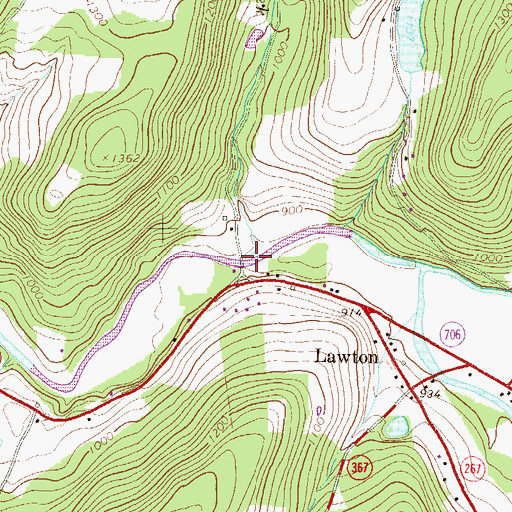 Topographic Map of Terry Creek, PA