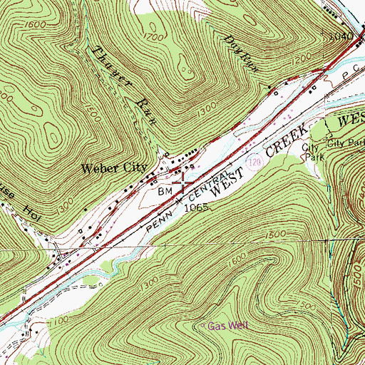 Topographic Map of Thayer Run, PA