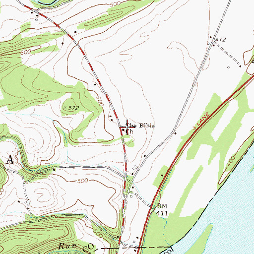 Topographic Map of The Bible Church, PA