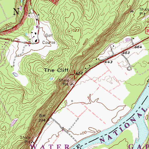 Topographic Map of The Cliff, PA