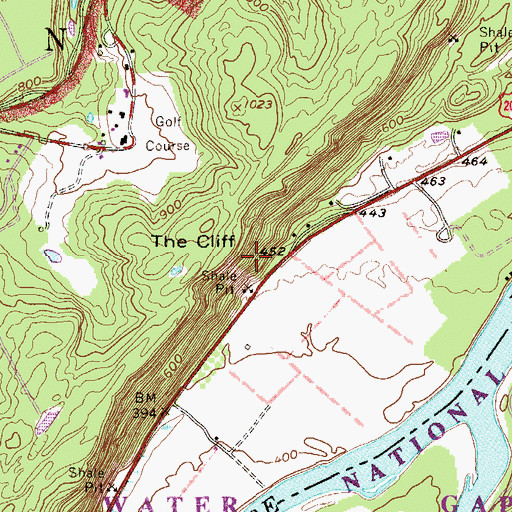 Topographic Map of The Cliff, PA