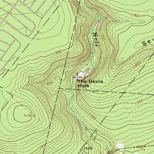 Topographic Map of The Devils Hole, PA