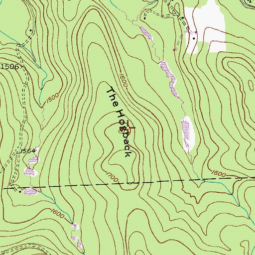 Topographic Map of The Hogback, PA