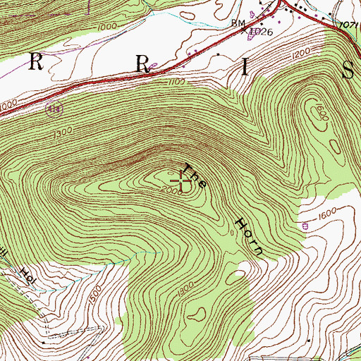 Topographic Map of The Horn, PA