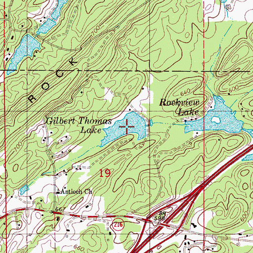 Topographic Map of Gilbert Thomas Lake, AL