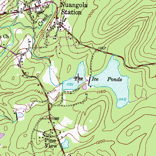 Topographic Map of The Ice Ponds, PA
