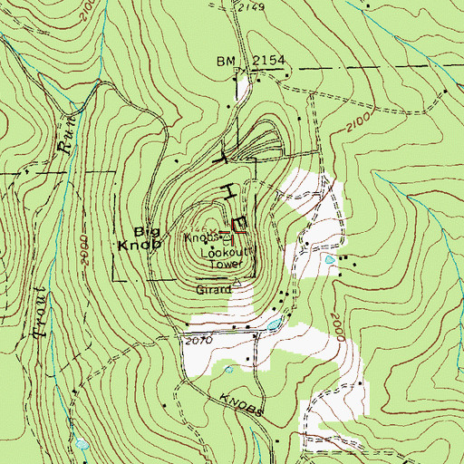 Topographic Map of The Knobs, PA