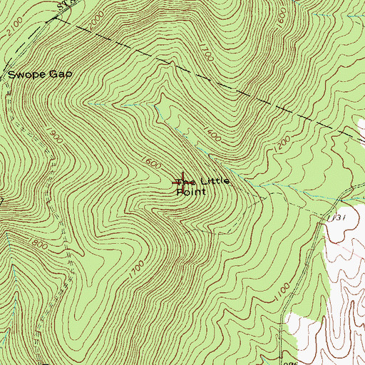Topographic Map of The Little Point, PA