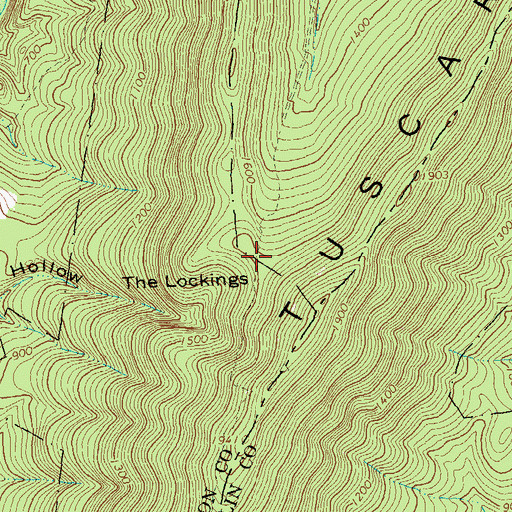 Topographic Map of The Lockings, PA