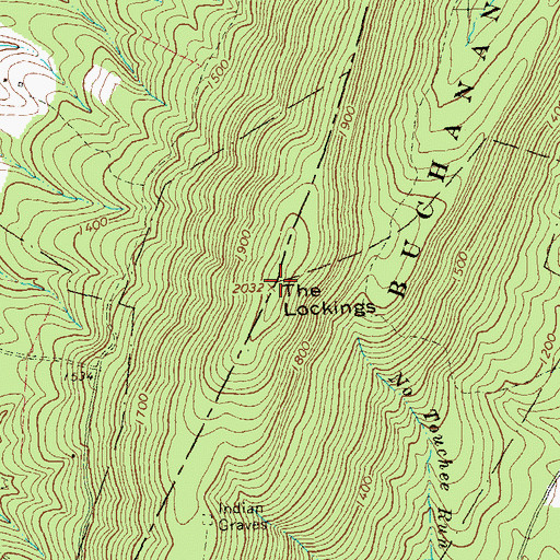 Topographic Map of The Lockings, PA
