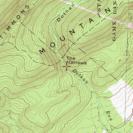 Topographic Map of The Narrows, PA