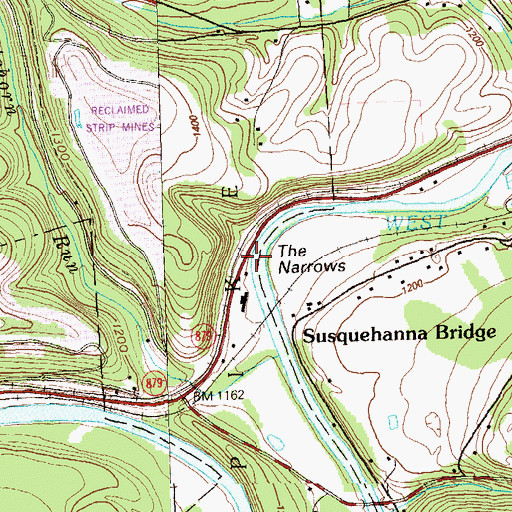 Topographic Map of The Narrows, PA