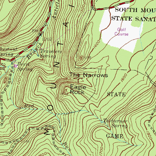 Topographic Map of The Narrows, PA