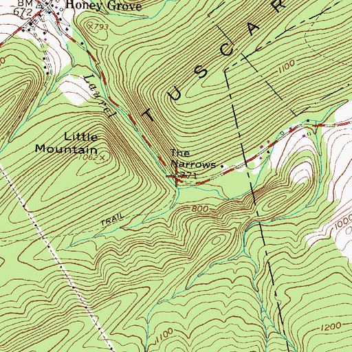 Topographic Map of The Narrows, PA