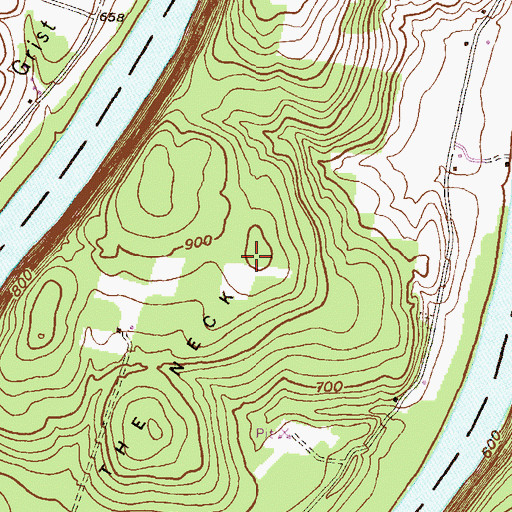Topographic Map of The Neck, PA