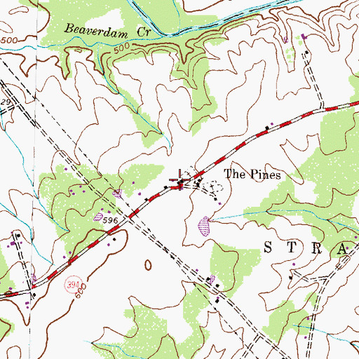 Topographic Map of The Pines, PA