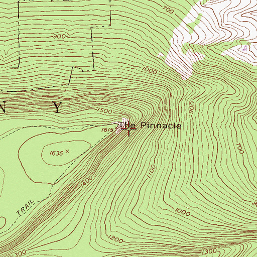 Topographic Map of The Pinnacle, PA