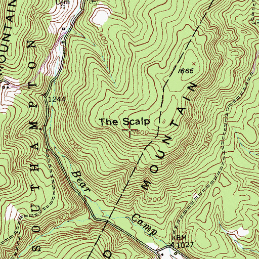 Topographic Map of The Scalp, PA
