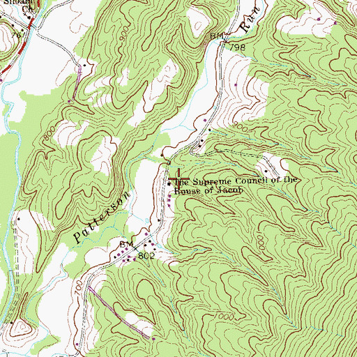 Topographic Map of The Supreme Council of the House of Jacob, PA