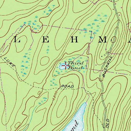 Topographic Map of Third Pond, PA