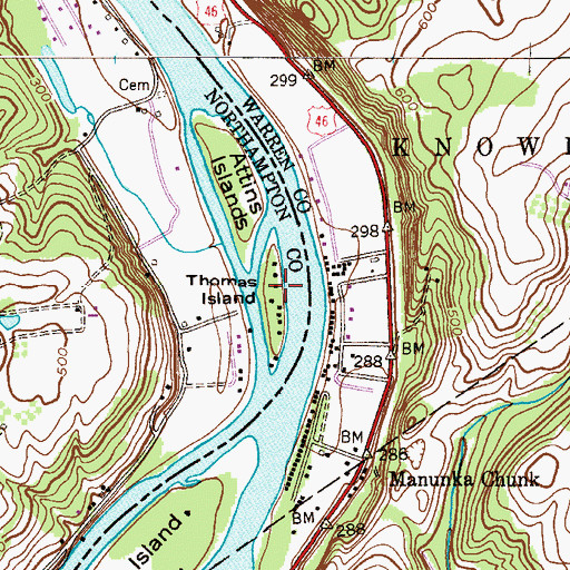 Topographic Map of Thomas Island, PA
